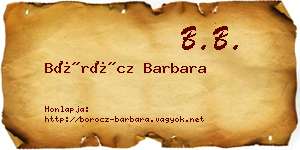 Böröcz Barbara névjegykártya