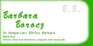 barbara borocz business card