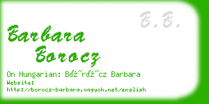 barbara borocz business card